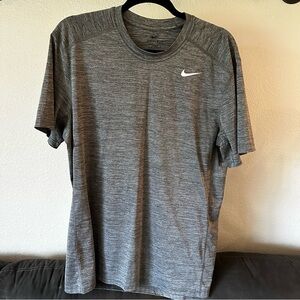 Nike Men's Heather Gray Short Sleeve Dri-FIT Tee with Swoosh